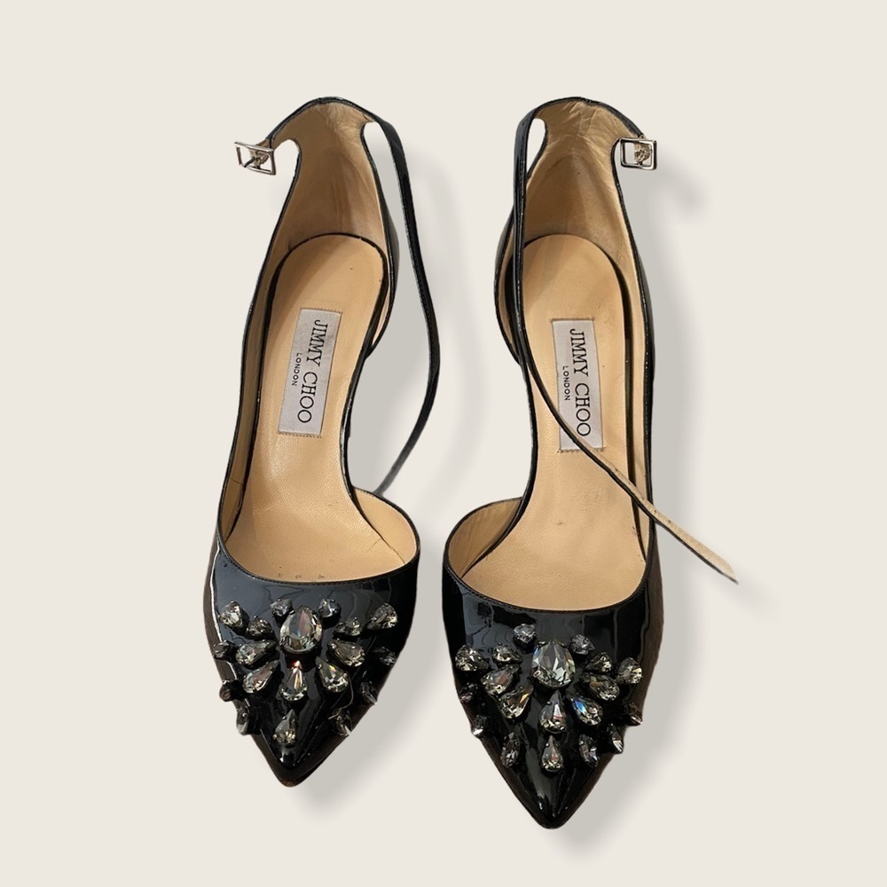 Jimmy Choo Studded Strap Pup Heel